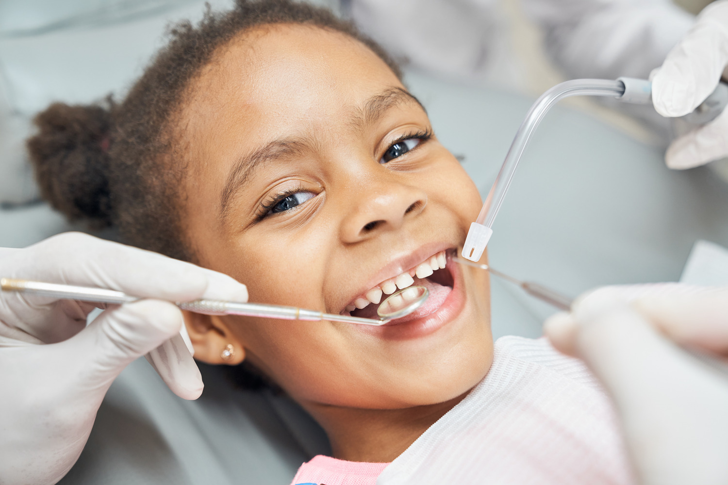 Child at her first dental visit in Fargo ND